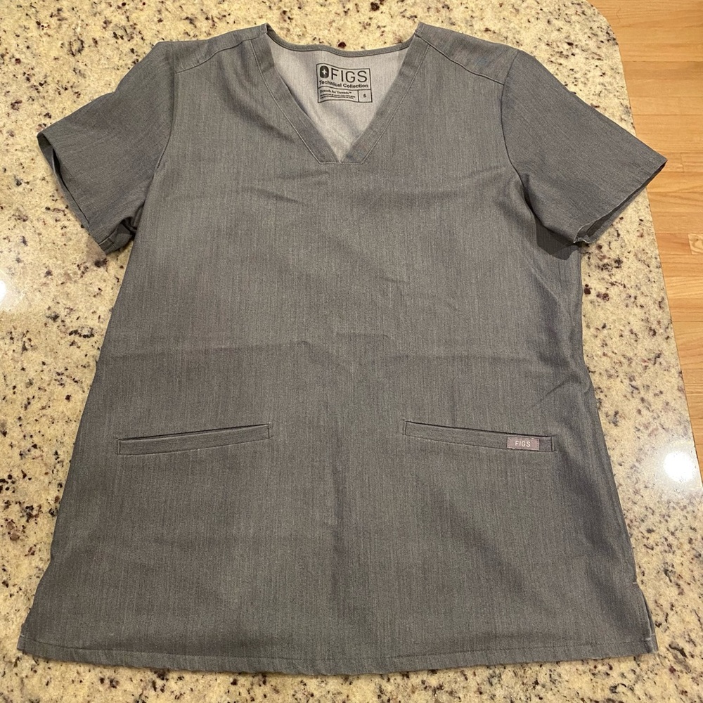 Figs Casma Scrub Top - Graphite S